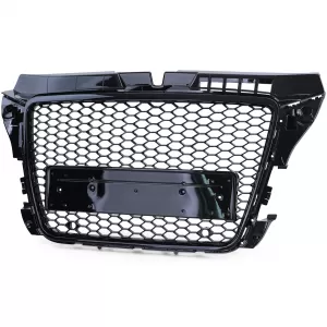 Honeycomb Sport Grille Gloss Black without Emblem for Audi A3 8P 08-13-image-6276873