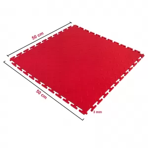RAMROXX Performance PVC Tile Showroom Floor Ribbed Floor Red 50x50cm-image-6276960