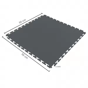RAMROXX Performance PVC Tile Showroom Floor Ribbed Floor Grey 50x50cm-image-6276982
