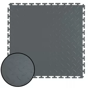 RAMROXX Performance PVC Tile Showroom Floor Ribbed Floor Grey 50x50cm-image-6276983