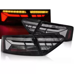LED BAR TAIL LIGHTS BLACK SEQ fits AUDI A5 11-16