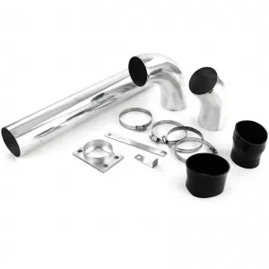 Aluminum power intake pipe set polished universal for sports air filter-image-6277199