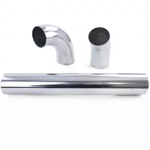 Aluminum power intake pipe set polished universal for sports air filter-image-6277204