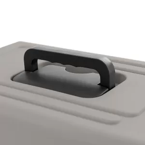 Tier Reise Auto Transportbox mit Tür für Hund Katze usw. Grau Schwarz 30x48x31cm-image-6277252