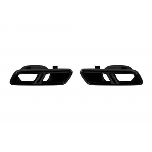 image-10-Exhaust Muffler Tips for Mercedes S-Class W222 E-Class W212 Facelift CLS W218 SL-Class R231 E63 S65 Design Black Exclusive Editon