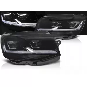 LED HEADLIGHTS BLACK DRL fits VW T6 15-19