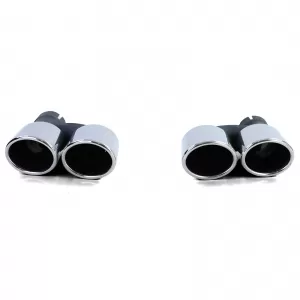 Sport exhaust tailpipes 4-pipe trims stainless steel pair for Audi A5 8T from 11-image-6277495