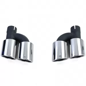 Sport exhaust tailpipes 4-pipe trims stainless steel pair for Audi A5 8T from 11-image-6277496