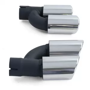 Sport exhaust tailpipes 4-pipe trims stainless steel pair for Audi A5 8T from 11-image-6277497