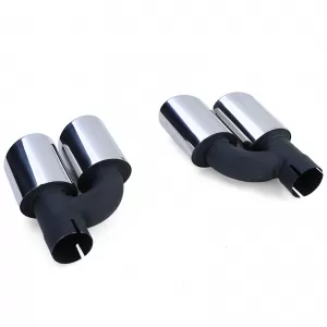 Sport exhaust tailpipes 4-pipe trims stainless steel pair for Audi A5 8T from 11-image-6277498