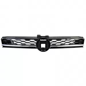 Honeycomb Radiator Grille Gloss Black with Chrome Trim for VW Golf 7 Facelift 17-20-image-6278038