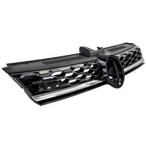 Honeycomb Radiator Grille Gloss Black with Chrome Trim for VW Golf 7 Facelift 17-20-image-6278039