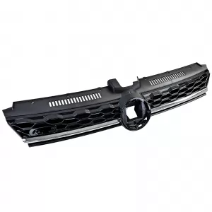 Honeycomb Radiator Grille Gloss Black with Chrome Trim for VW Golf 7 Facelift 17-20-image-6278040