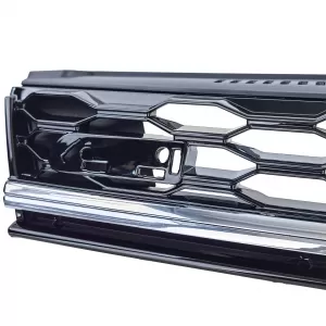 Honeycomb Radiator Grille Gloss Black with Chrome Trim for VW Golf 7 Facelift 17-20-image-6278041