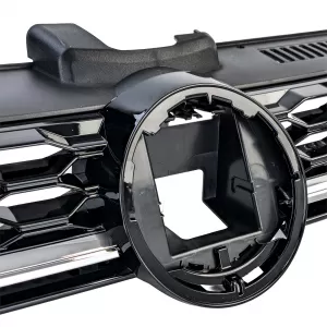 Honeycomb Radiator Grille Gloss Black with Chrome Trim for VW Golf 7 Facelift 17-20-image-6278042