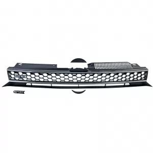 Sport Kühlergrill Schwarz Glanz Chrom ohne Emblem für VW Golf 6 auch GTI + R-image-6278090
