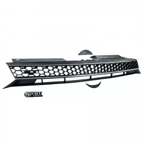 Sport Kühlergrill Schwarz Glanz Chrom ohne Emblem für VW Golf 6 auch GTI + R-image-6278091