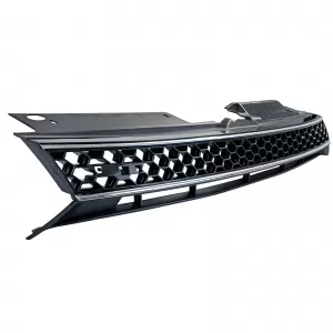 Sport Kühlergrill Schwarz Glanz Chrom ohne Emblem für VW Golf 6 auch GTI + R-image-6278092