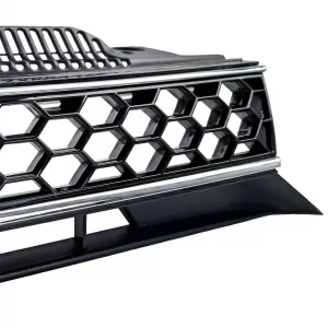 Sport Kühlergrill Schwarz Glanz Chrom ohne Emblem für VW Golf 6 auch GTI + R-image-6278094