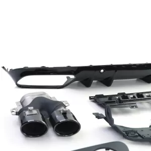 Sport hátsó diffúzor szett kerek kipufogóvégekkel fekete Mercedes C205 Coupe 2018-tól-image-6278468
