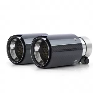 2x 90mm țeavă de eșapament din carbon cu absorber, potrivită pentru BMW Seria 1 E81 E82 E87 E88 2004-13-image-6278545