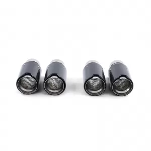 4x 90mm țeavă de eșapament din carbon real cu absorber universal, potrivită pentru montare-image-6278587