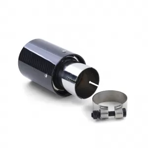 4x 90mm țeavă de eșapament din carbon real cu absorber universal, potrivită pentru montare-image-6278589