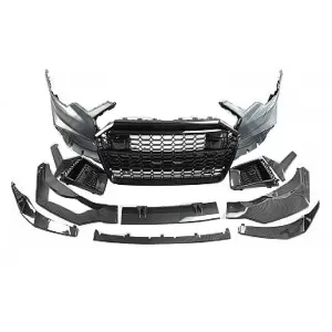 Paraurti anteriore per Audi A6 C8 4K 2018+ RS6 Look Griglia Centrale Nero lucido-image-6328294