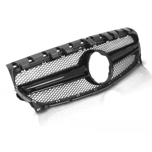 image-24-GRILL GLOSSY BLACK SPORT STYLE fits MERCEDES CLA W117 13-19