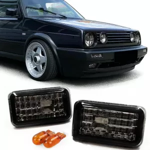 Indicator lateral din sticlă clară negru, potrivit pentru VW Golf Polo Jetta Corrado Scirocco