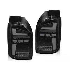 image-9-LED BAR TAIL LIGHTS BLACK SMOKE SEQ fits VW T6 15-19 OEM BULB