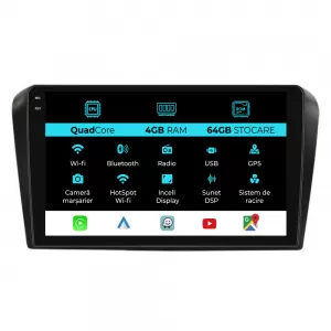 Dedicated Navigation suitable for Mazda 6 (2002-2008), QuadCore, 9 Inch, 4Gb Ram, 64Gb Storage, Android Auto, Carplay - NAVCAM6030557