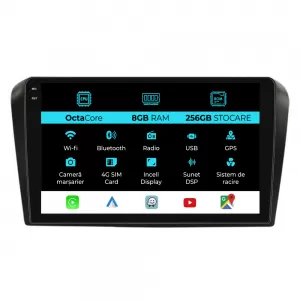 Dedicated Navigation suitable for Mazda 6 (2002-2008), 9 Inch, 8Gb RAM, 256Gb Storage, Android Auto, Carplay - NAVCAM6030560