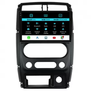 Dedicated Navigation suitable for Suzuki Jimny 3 (2005 - 2019), QuadCore, 9 Inch, 4Gb RAM, 64Gb Storage, Android Auto, Carplay - NAVCAS6030622