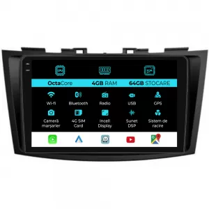 Dedicated Navigation suitable for Suzuki Swift (2003 - 2010), 9 Inch, 4Gb Ram, 64Gb Storage, Android Auto, Carplay