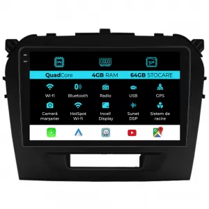 Dedicated Navigation suitable for Suzuki Vitara (2014-2019), QuadCore, 9 Inch, 4Gb RAM, 64Gb Storage, Android Auto, Carplay - NAVCAS6030642