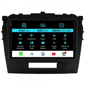 Dedicated Navigation suitable for Suzuki Vitara (2014-2019), 9 Inch, 8Gb RAM, 256Gb Storage, Android Auto, Carplay - NAVCAS6030645