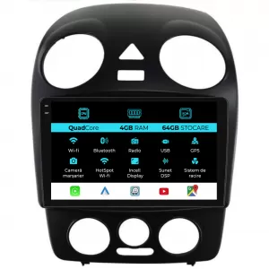 Dedicated Navigation suitable for Volkswagen New Beetle (2004 - 2011), QuadCore, 9 Inch, 4Gb Ram, 64Gb Storage, Android Auto, Carplay - NAVCAV6030662