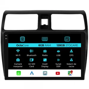 Dedicated Navigation suitable for Suzuki Swift (2003 - 2010), 10 Inch, 6Gb Ram, 128Gb Storage, Android Auto, Carplay