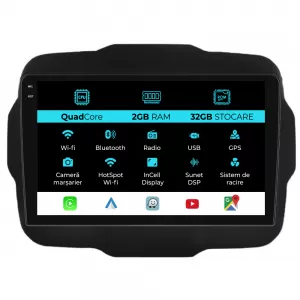 Dedicated Navigation suitable for Jeep Renegade (2016-2020), 9 Inch, 2Gb RAM, 32Gb Storage, Android Auto, Carplay - NAVCAJ6030671