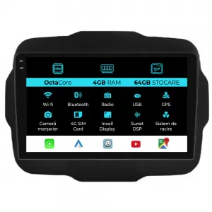 Dedicated Navigation suitable for Jeep Renegade (2016-2020), 9 Inch, 4Gb RAM, 64Gb Storage, Android Auto, Carplay - NAVCAJ6030673