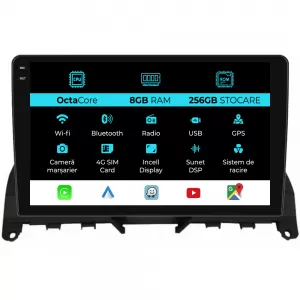 Dedicated Navigation suitable for Mercedes C-Class W204 S204 (2006-2013), 9 Inch, 8GB RAM, 256GB Storage, Carplay - NAVCAM6030700