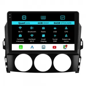 Dedicated Navigation suitable for Mazda MX-5 (2005 - 2015), QuadCore, 9 Inch, 4Gb Ram, 64Gb Storage, Android Auto, Carplay - NAVCAM6030729