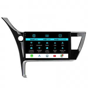 Dedicated Navigation suitable for Toyota Corolla (2013 - 2019), QuadCore, 10 Inch, 4Gb Ram, 64Gb Storage, Android Auto, Carplay - NAVCAT6030734