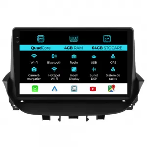 Dedicated Navigation suitable for Renault Laguna (2001 - 2007), QuadCore, 9 Inch, 4Gb Ram, 64Gb Storage, Android Auto, Carplay - NAVCAR6030770