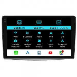 Dedicated Navigation suitable for Alfa Romeo Mito (2008-2018), QuadCore, 9 Inch, 4Gb Ram, 64Gb Storage, Android Auto, Carplay - NAVCAAR6030795