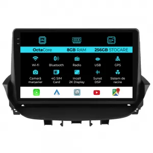 Dedicated Navigation suitable for Renault Laguna (2001 - 2007), 2K, 8Gb RAM, 256Gb Storage, Android Auto, Carplay - NAVCAR6030854