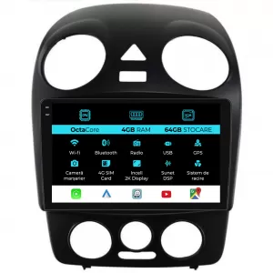 Dedicated Navigation suitable for Volkswagen New Beetle (2004 - 2011), 2K, 4GB RAM, 64GB Storage, Android Auto, Carplay - NAVCAV6030891