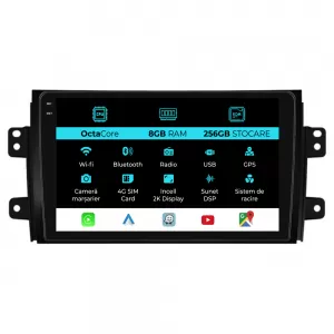 Dedicated Navigation suitable for Suzuki SX4 (2006 - 2014), 2K, 8Gb RAM, 256Gb Storage, Android Auto, Carplay - NAVCAS6030904
