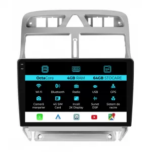 Dedicated Navigation suitable for Peugeot 307 (2000 - 2013), 2K, 4Gb RAM, 64Gb Storage, Android Auto, Carplay - NAVCAP6030921